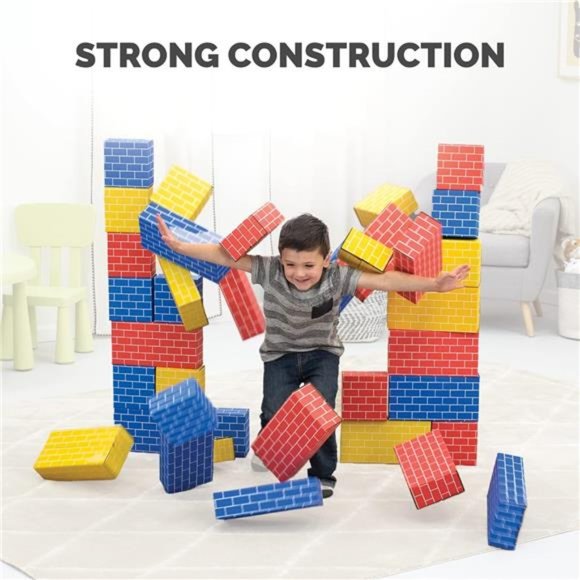 Play Cardboard Building Blocks, 40 Pack, Large & Medium Cardboard Block for Kids - Picture 4 of 6